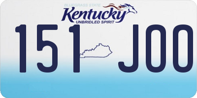KY license plate 151JOO
