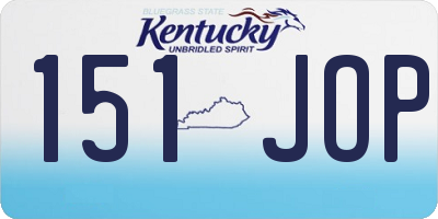 KY license plate 151JOP
