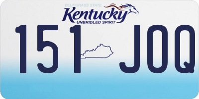KY license plate 151JOQ