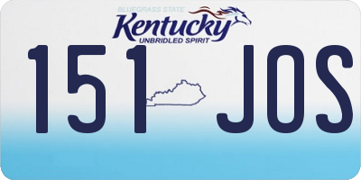 KY license plate 151JOS