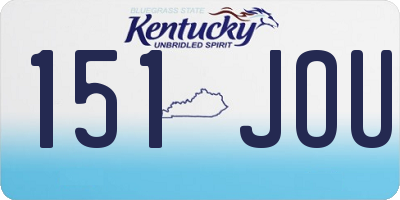 KY license plate 151JOU