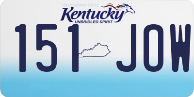KY license plate 151JOW