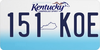 KY license plate 151KOE