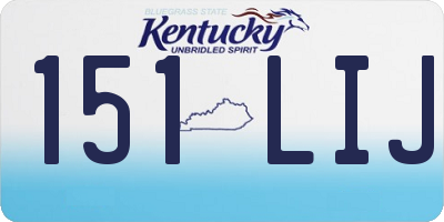 KY license plate 151LIJ