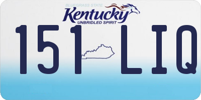 KY license plate 151LIQ