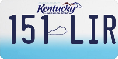 KY license plate 151LIR