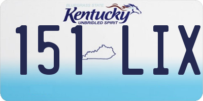 KY license plate 151LIX