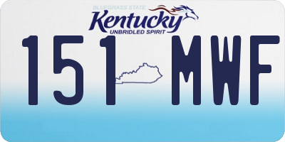 KY license plate 151MWF