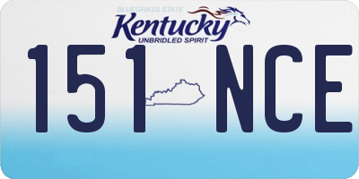 KY license plate 151NCE