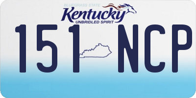 KY license plate 151NCP