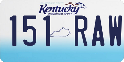 KY license plate 151RAW