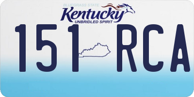 KY license plate 151RCA