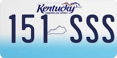 KY license plate 151SSS