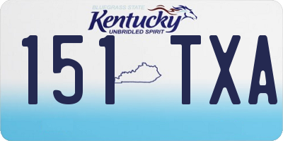 KY license plate 151TXA