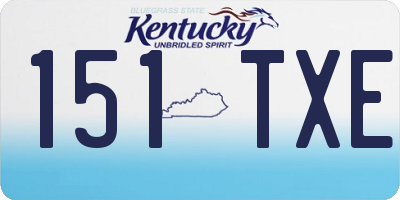 KY license plate 151TXE