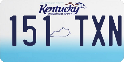 KY license plate 151TXN