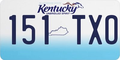 KY license plate 151TXO