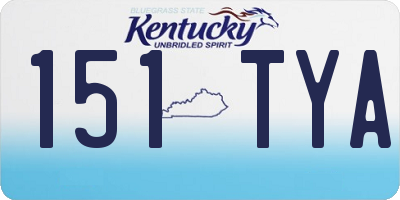 KY license plate 151TYA