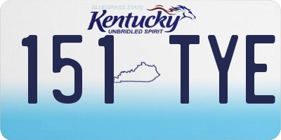 KY license plate 151TYE