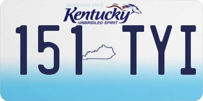 KY license plate 151TYI