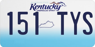 KY license plate 151TYS
