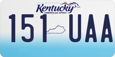 KY license plate 151UAA