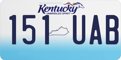 KY license plate 151UAB