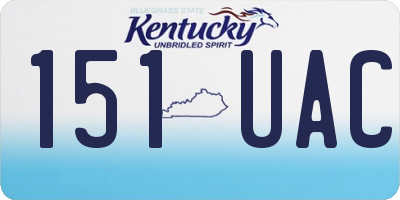 KY license plate 151UAC