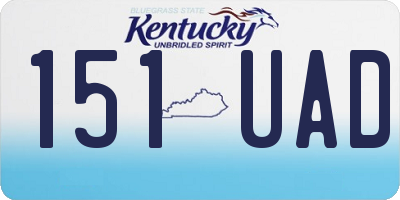 KY license plate 151UAD