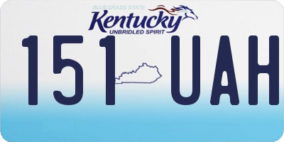 KY license plate 151UAH