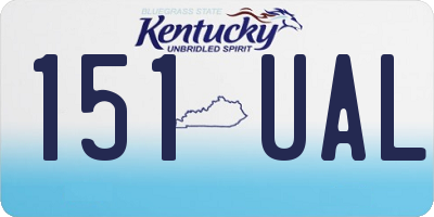 KY license plate 151UAL