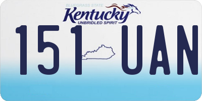KY license plate 151UAN