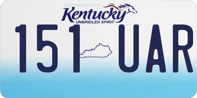 KY license plate 151UAR