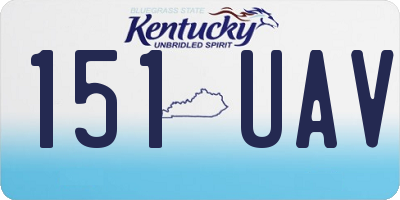 KY license plate 151UAV
