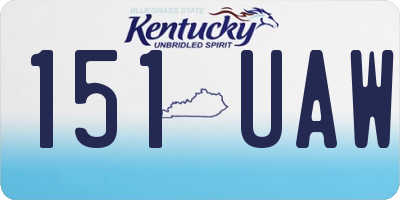 KY license plate 151UAW