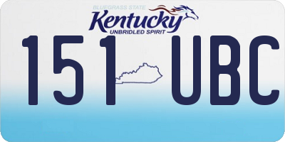 KY license plate 151UBC