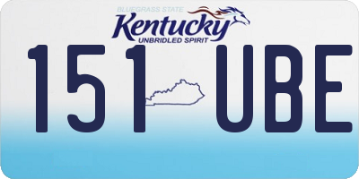 KY license plate 151UBE