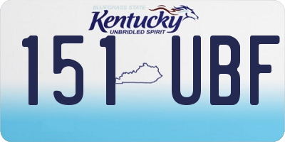 KY license plate 151UBF