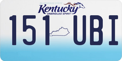 KY license plate 151UBI