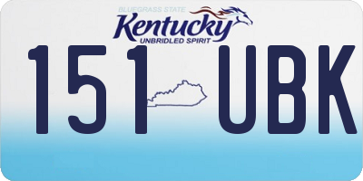 KY license plate 151UBK