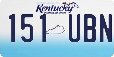 KY license plate 151UBN