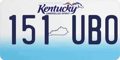 KY license plate 151UBO