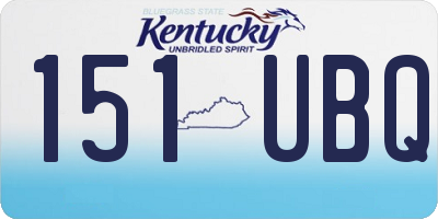 KY license plate 151UBQ