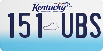 KY license plate 151UBS