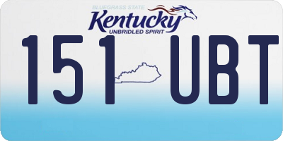 KY license plate 151UBT
