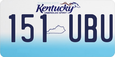 KY license plate 151UBU