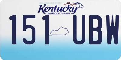 KY license plate 151UBW