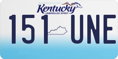 KY license plate 151UNE