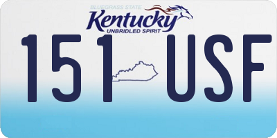 KY license plate 151USF