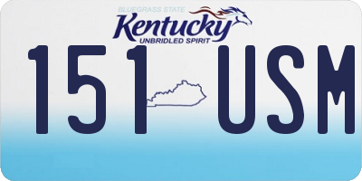 KY license plate 151USM